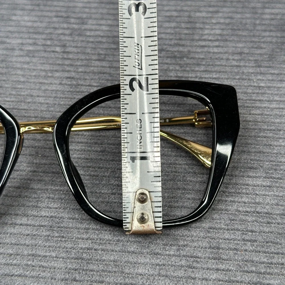 Fendi FE50011I 001 Black Gold Cat Eye Optical Glasses Frames Italy 51-19-140